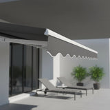 Motorised Outdoor Folding Arm Awning Retractable Sunshade Canopy Grey 4.0m x 3.0m V63-842871