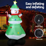 Jingle Jollys Christmas Inflatable Snowman Tree 2.75M Height LED Decorations Illuminated XMAS-INF-SNOWTREE-9FT