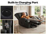 Artiss Power Lift Recliner Chair Massage and Heat for Elderly, Electric Sofa Reclining Chair RECLINER-A5-UB-PU-BK-AB