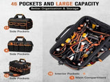 Tool Bag Heavy-Duty Tool Storage Multiple Compartments Durable Tool Bag - Black - Size regular V1106-148-700302-BLK-REGULAR