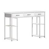 Artiss Computer Desk Drawer Shelves Study Table 120CM White MET-DESK-CD120-WH