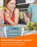 Salad Spinner, 4.24 Quart Lettuce Spinner with Double Drainage Holes, Salad Dryer for Washing, V1258-DP02-C-2