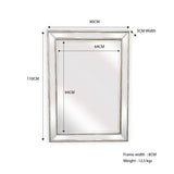 Silver Beaded Framed Mirror - Rectangle 80cm x 110cm V292-M-BDD-S-SILVER