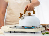 Whistle Kettle Stovetop Stainless Steel Foldable Handle Kitchen Supplies 2.5L White V1294-YM0512-3118220265711