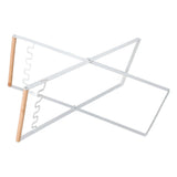 Trash Bag Holder Rubber Wood Handle Iron Flat Appearance Foldable Portable Garbage Bag V1294-YM0716-3117220182612