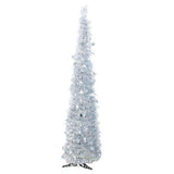 Xmas Tree PVC Star Glitter Festive Foldable Xmas Tree Figurine Decoration for Home Hotel Silver V1294-YM0901-3115240111911