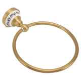 Towel Ring Antique Brass Finish Wall Mounted Bathroom Hand Towel Holder with Blue and White V1294-YM0626-3112220085211