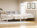 Artiss Bed Frame Double Size Wooden Platform with 2 Storage Drawers White PONY WBED-D-TC18-137-DRAW