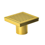 10x10cm Square Shower Drain with Grid Pattern Grate Brushed Gold 304SS, CUPC Certified with Hair V63-955581