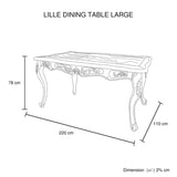 Dining Table Oak Wood Plywood Veneer White Washed Finish in large Size V43-DT-LILE-L