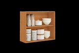 Flat Pack DIY Wooden Kitchen Wall Cabinet with 2 Doors 2 Shelves in White and Cinnamon Finish V1112-3600001952