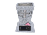 Solar Cemetery Grave Vase Resin Gravestone Vase with LED Ground Stake Adjustable Drainage System for V1294-YM0901-3111250130111