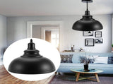 E27 Metal Chandeliers Hanging Ceiling Light Pendant Lamp Shade Fixture Black V1294-YM0901-ZM01710-01