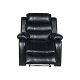 Chelsea 3R1R1R Seater Finest Leatherette Recliner Feature Console LED Light Ultra Cushioned V43-SET-CHLS-3-1-1-BL