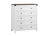 Artiss 5 Chest of Drawers Storage Tallboy White & Walnut FUR-S-CDR-5D-WH-AB
