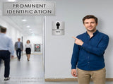 2-Pack Aluminum Restroom Sign Tool-Free, Damage-Free Installation, Accessible Design, Silver, 9" x V1366-AZ2-W-15096