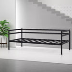 Single Daybed Metal Frame Sofa Premium Black Day Bed Steel Support V63-931491