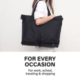 Shopper Bag Tote Bag Foldable Travel Laptop Grocery Nylon KO-DUAL BLACK V274-GM-KOEBAG-SHOP-BK