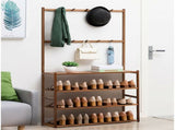 Bamboo 5-Tier Hat Coat Shoe Rack Entryway Bench Hanger Storage V178-66750