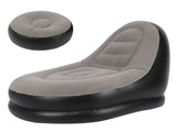 Modern Inflatable Folding Recliner Sofa Chair with Footstool for Living Room Balcony Garden V1294-YM0901-3116200046411