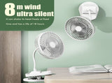 Clip On Fan Portable Rechargeable 720&deg Rotation Quiet Stroller Fan Sturdy Clamp Mini Desk Fan for V1294-YM0523-10344433