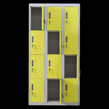 12-Door Locker for Office Gym Shed School Home Storage - Standard Lock with 2 Keys V63-838931