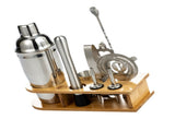10PCS Home Bartending Kit Stainless Steel with Bamboo Tray Cocktail Mixing Tool Set for DIY Novice V1294-YM0512-3118220298911