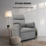 FORTIA Electric Armchair Recliner, Single Fabric Chair, Grey V219-HELMCRFO5GYA