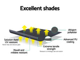 Instahut Window Fixed Pivot Arm Awning Patio Outdoor Blinds Retractable 2.8X2.1M AWN-B-FIXED-PS-28-GREY