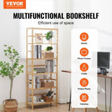 VEVOR Bamboo Bookshelf 6 Tiers Bamboo Ladder Bookcase Rectangle Storage Rack V952-TBSJTBZZZFX69RI3MV0