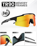OutdoorMaster Hawk II Polarized Sports Sunglasses for Men Women, TAC 100% UV400 Protection TR90 XFOM-CG-BKK75-BLOR