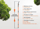 Manual Pole Saw, 2.24 m-8.24 m Extendable Tree Pruner, Sharp Steel Blade High Branches Trimming, V952-SDGZJBXZZK8M8DKWOV0