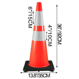 6Pack 36" Traffic Cones, Road Parking Cone with Black Weighted Base, PVC Orange Traffic V952-36INHDBJMLZ6PCS01V0