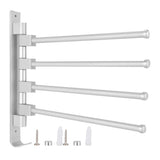 Home Hotel Bathroom Space Aluminum Moveable Multiple Rod Towel Rack Holder Storage Organizer4 Rods V1294-YM0901-3112200041812