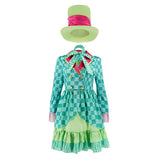 Hatter Costume Women Mad Tea Party Halloween Cosplay Dress with Bowtie Top Hat Leggings Mardi Gras V1107-129-29170-GRN-M