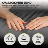 4pc 1000 Thread Count Cotton Rich King Bed Sheet Gift Pack CVC Microfibre Blend in Charcoal CVC-10KS-CH