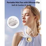 2PCS Portable Silent Mini Bladeless Electric Fan, Rechargeable Wearable Fan Hands-Free Clip On for V1366-AZ2-W-11593
