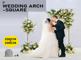 Golden Square Arch Adjustable 1M-2M Flower Rack Backdrop Stand Balloon Arch Stand for V985-WEDDINGARCHSQUARE