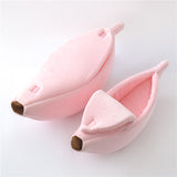 Pink Cozy Banana Peel Pet Bed - Plush & Warm Cave House for Cats & Small Dogs V888-ELOSUNG27454