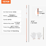 Driveway Markers, 50 PCS 121.5 cm, 0.78 cm Diameter Orange Fiberglass Poles Snow Stakes with V952-CDBG48YCCS504M8BHV0