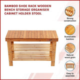 3 Tier Shoe Rack Bamboo Wooden Storage Shelf Stand Bench Cabinet Organiser V63-827791