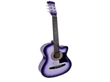 Karrera 38in Cutaway Acoustic Guitar with Carry Bag - Purple Burst CC38-SPU
