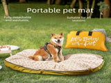 Dark yellow M size Portable Foldable Pet Bed Mat Waterproof Travel Dog Bed and Cat Cushion with V888-ELOSUNG53283