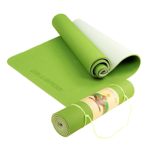 Powertrain TPE Pilates Exercise Yoga Mat 8mm - Green YM-TPE-DHG-GN