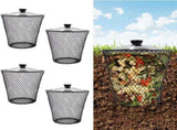 4 Pack Underground Worm Composting Bin with Lid, Metal Mesh Bucket for Organic Waste, Garden Soil V1107-CS-QYDFT