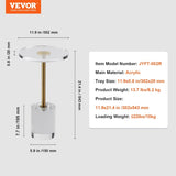 Clear Acrylic End Table, Acrylic Side Table with a Solid Base, 11.9 x 11.9 Round Tabletop, 21.4 V952-YKLBZYXTMSDGZLXAPV0