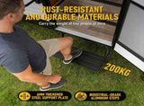 Heavy Duty Pull-Out Caravan Step, Folding Aluminium RV Step V1181-POS-SINGLE-BK