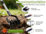 Garden Hand-Held Rotating Tiller for Home and Garden Soil Cultivation-Black V1107-119-BLA-49182