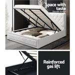 Artiss Bed Frame King Size Gas Lift White TIYO BFRAME-F-TIYO-K-WH-ABC