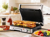 Devanti 2000W 3-in-1 Panini Press Grill Sandwich Maker 180&deg Open 4 Slice SM-4S-6001-BK